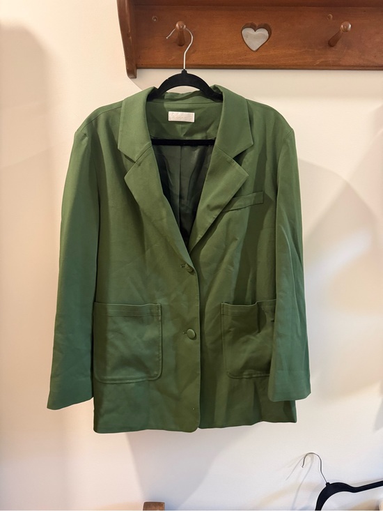 Ganni Jackets & Blazers - Ganni Olive Green Single-Breasted Blazer